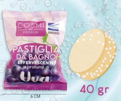 PASTILLES EFFERVECENTES POUR LE BAIN AUX RAISINS