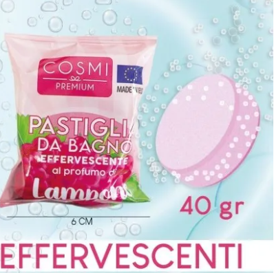 PASTILLES EFFERVECENTES POUR LE BAIN A LA FRAMBOISE.